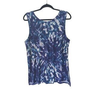Old Navy Breathe On Blue Purple Tie Dye Workout Top Size Large